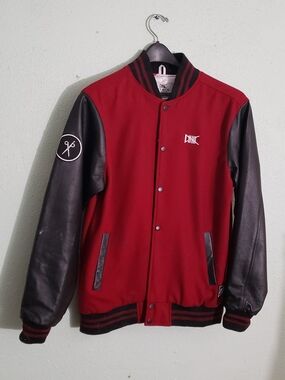 Men’s Red & Black Varsity Bomber Jacket